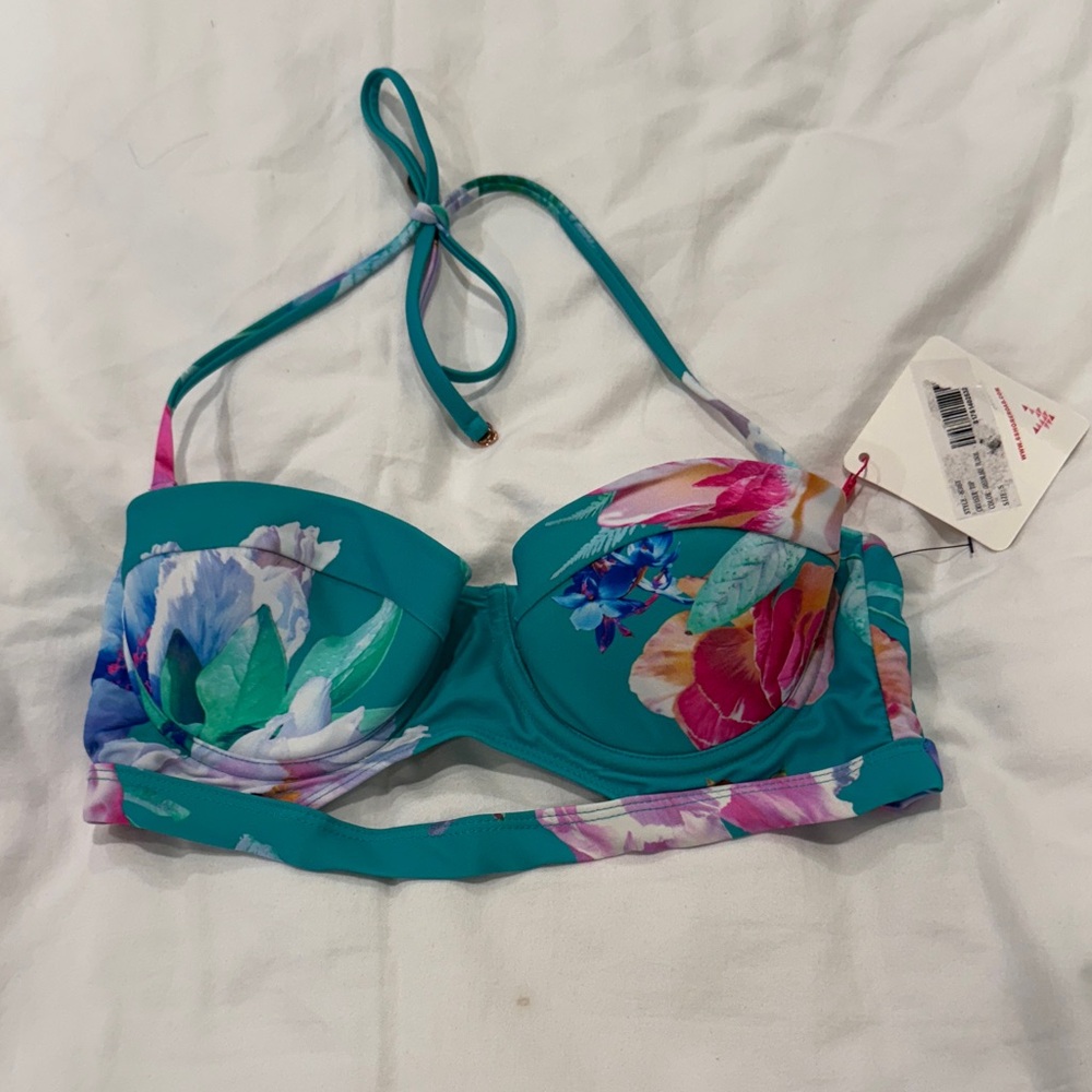 NWT Multicolor Floral Bikini Top